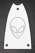 GUITAR TRUSS ROD COVER - Engraved Etch - Fits EPIPHONE Scoop - ALIEN HEAD White