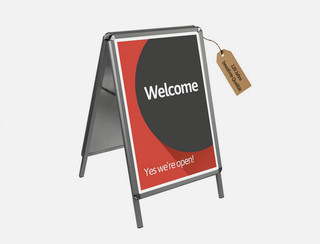Kundenstopper A1 Gehwegaufsteller Plakatständer Werbetafel aus Metall