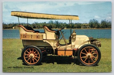 1901 Panhard Levassor Car Taunton MA Bank Ad Vintage Postcard