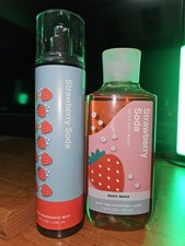 Strawberry Soda Bath Body Works Body Wash, Spray Mist 2 Pc Gift Set Pink
