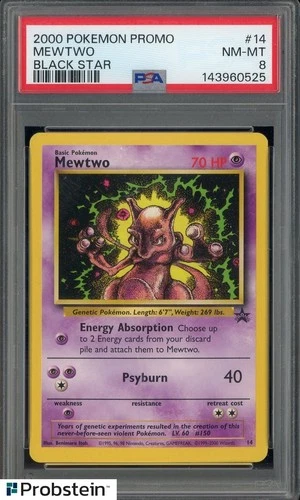 2000 Pokemon Black Star Promos Mewtwo Strikes Back #14 Mewtwo PSA 8 NM-MT