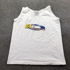 Vintage Jeff Gordon Shirt Boys Small White NASCAR 24 Made USA Tank Top 90s