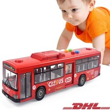 Gro&szlig;es rotes Spielzeugbus-Modell mit zu &ouml;ffnenden T&uuml;ren DHL