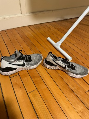 Nike Free Run Flyknit 2018 Running Shoes Size 11.5 Black/White BQ8928-101