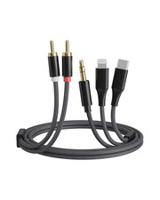 3-In-1 RCA Audio Cable Lightning USB C 3.5Mm to 2 RCA
