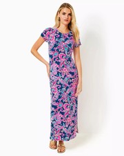 Lilly Pulitzer UPF 50 Kaden Maxi Dress, Multi Flitting About, Size XL, NWOT