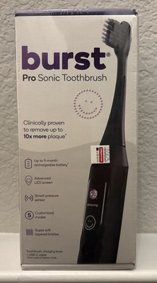 #ad #ad BURST Pro Sonic Toothbrush LED Screen Smart Pressure Sensor 5 Modes New $39.95