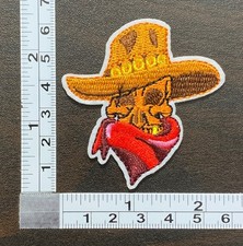 Cowboy Skull Wild West Gunslinger Country Western Embroidered Iron On Patch