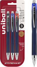 Uni-Ball Jetstream RT 3 Pack, 0.7mm - Black, Blue and Red Ballpoint Pens - Wirec