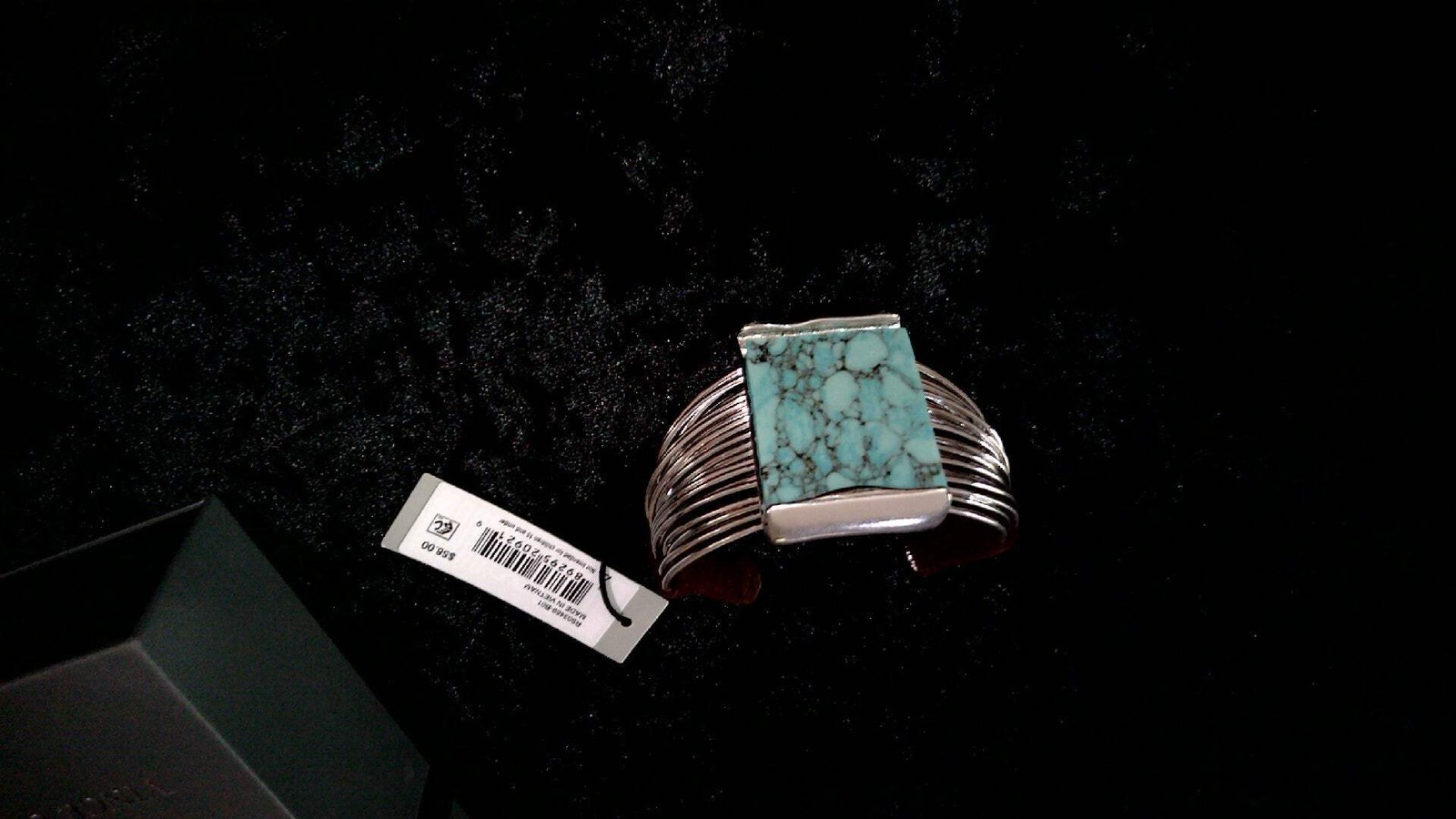 Robert Lee Morris Soho Turquoise and Suede Multi-Row Cuff Bracelet-Silver Tone
