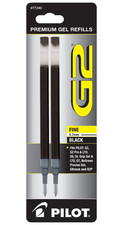 Pilot, G2 Gel Ink Refills, Fine Point 0.7 mm, Black, Pack of 2