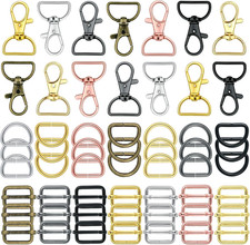 56 Pieces D Rings for Purse Bag Hardware Purse Hardware for Bag Making Buckles