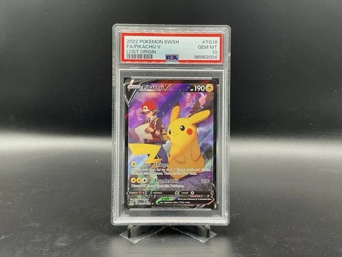 2022 Pokemon SWSH Lost Origin #TG16 FA/Pikachu V PSA 10 GEM MINT