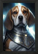 Poster arte da parete con cornice guerriero Beagle quadro stampa su tela