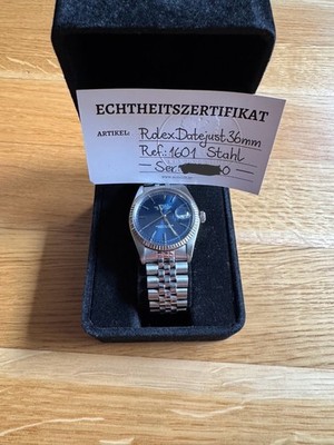 Rolex Datejust Ref. 1601 Stahl Blau 36mm Jubilee 1974 Vintage