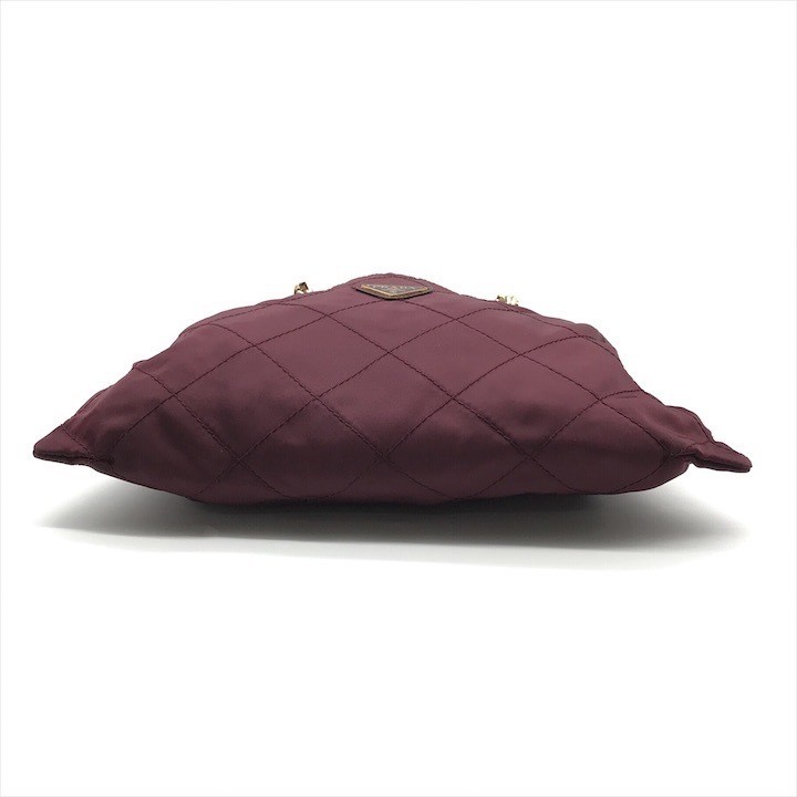 Good Condition PRADA Triangle Logo Tessuto Nylon Chain Shoulder Bag Bordeaux Bra thumbnail 3