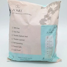 NEW Zomee 360 Count Double Zip Double Layered Freezer Safe BREASTMILK Milk Bags