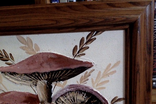 Vintage Mushroom Painting Dimensional Art Signed Wood Framed COA - Picture 8 of 8