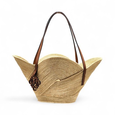 ​Loewe x Paula's Ibiza Petal Anagram Natural Raffia Basket Tote