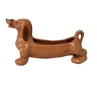 Weller Dachshund Planter Brown Pottery Wiener Dog Vintage USA