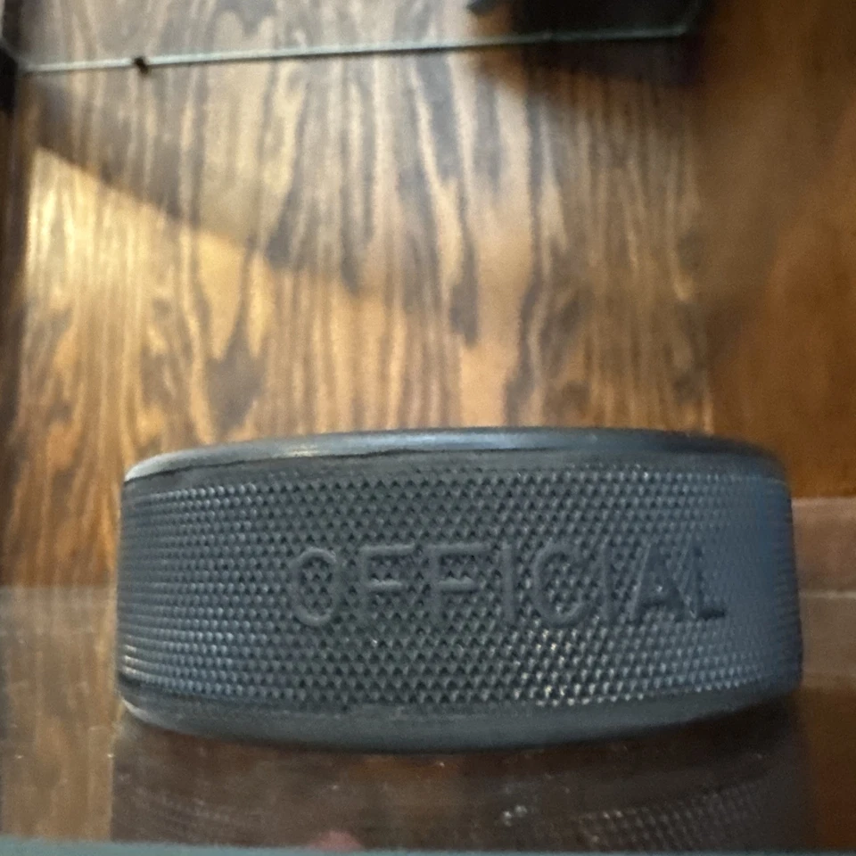 Disco de hockey Mario Lemieux Scott Nedermeyer 2002 Juegos Olímpicos de Salt Lake City Canadá Foto 4 de 4