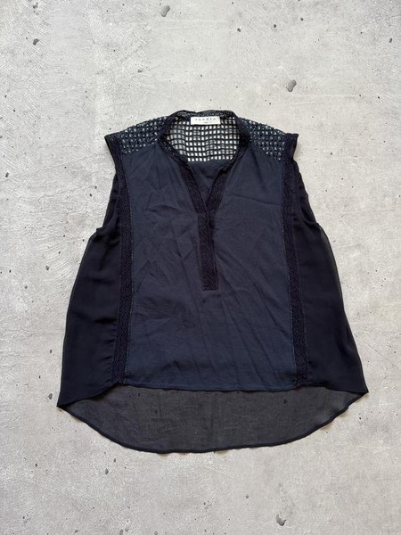 Women Sandro Paris Shirt Navy 38 / M #NTQV