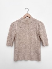 Veronica Beard Grinney Pointelle Mock Neck Sweater XS