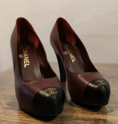 Chanel escarpins en cuir Vintage, Taille 36. - Photo 1/4