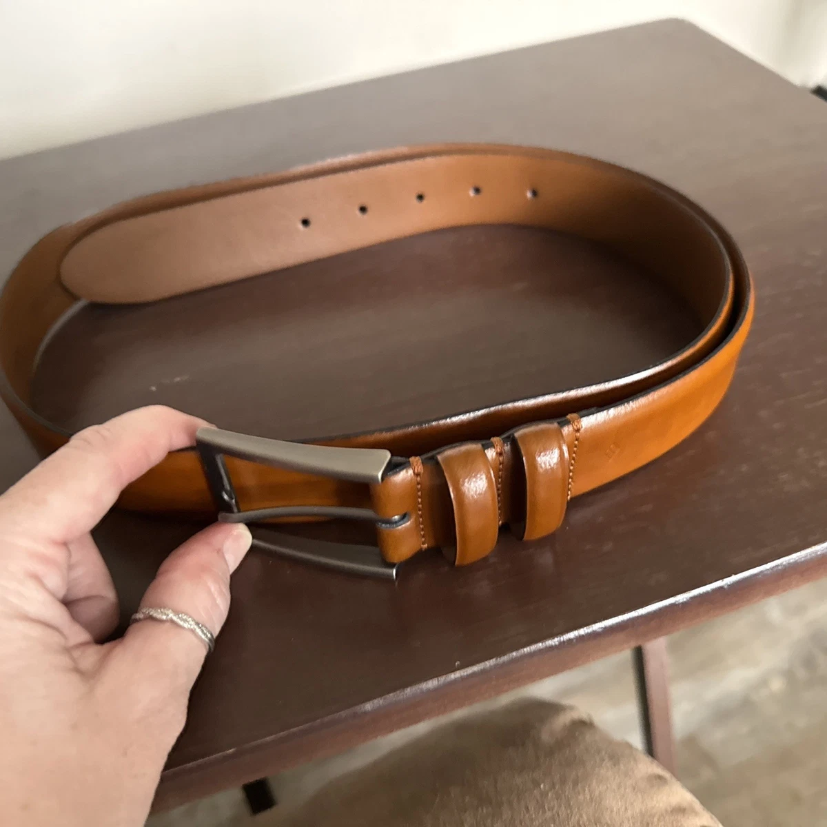 JOSEPH ABBOUD Belt Brw Wide Big Buckle Hammered Joseph Abboud Men main image 2