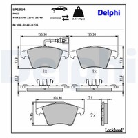 Delphi Bremsbelagsatz, Scheibenbremse LP1914 FüR VW