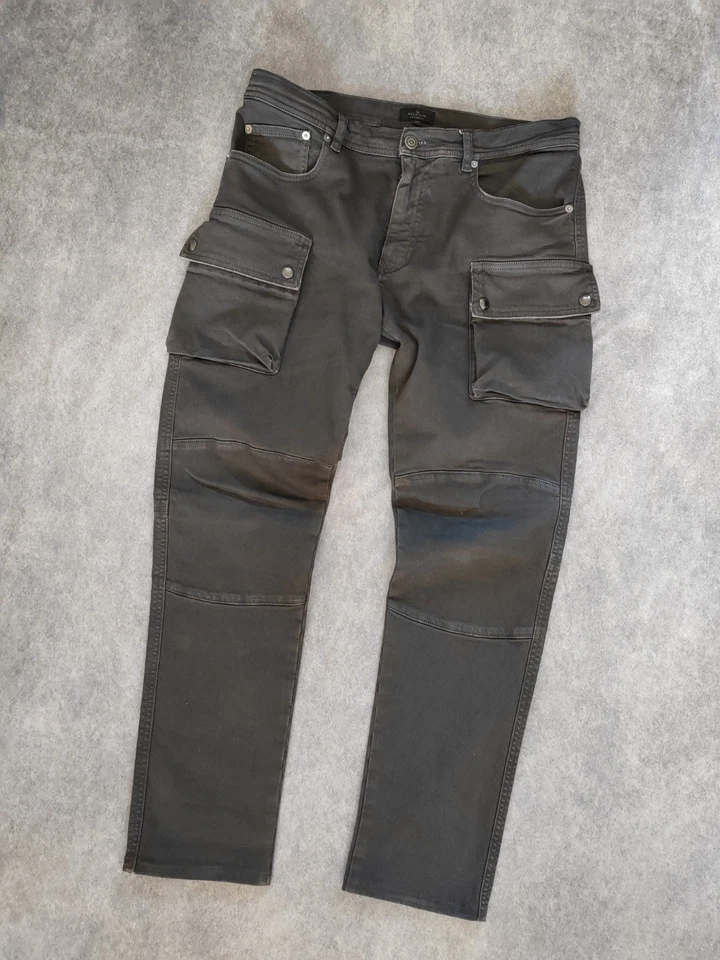 Pantalones de mezclilla elásticos Belstaff Felmore ajustados para hombre moto cargo talla W32 L30 Foto 3 de 4