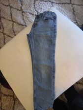 Abercrombie Kids Blue Denim Straight Jeans 13-14Y Adjustable Waist Pockets