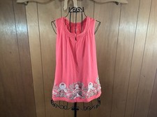 Women’s Peach & Brown Sleeveless Top Size Large By Croft & Barrow 