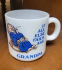If All Else Fails Ask Grandpa Blue White Milk Glass Vintage Mug
