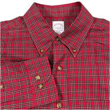 Brooks Brothers 1818 The original Polo Shirt Men  s L Button Down Scottish Check