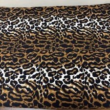 Vtg Retro Leopard Cheetah Animal Jungle Print Soft Upholstery Fabric 3.5 Yards