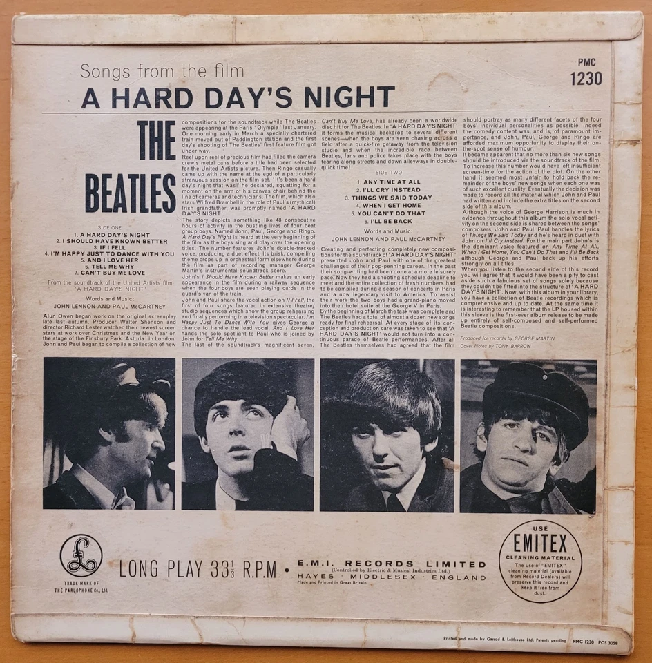 THE BEATLES – A Hard Day's Night – Mono - UK - Image 2 of 4