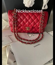 CHANEL Classic SMALL double Flap Bag RED CAVIAR GOLD hardware Retails above 10K