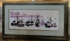 Virgil Thrasher LIGHTHOUSE POINT Mid-Century Art 1970s Shadow Box Appx 21x11 