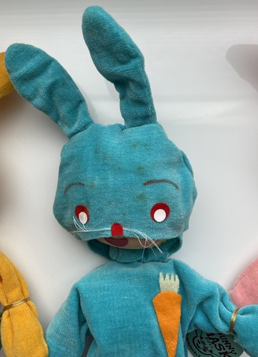 Calvert Set 3 Original Maske Puppe Hase Kaninchen abnehmbare Kapuze Plüsch Ostern Vintage - Bild 8 von 18