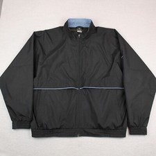 Nike Golf Clima Fit Vented Full Zip Jacket Windbreaker Mens XL Black Polyester