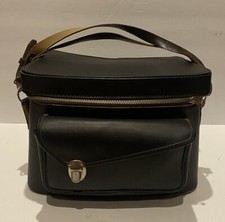 Coast Vintage Leather Camera Bag Black Hard Shell Travel Bag Case Japan