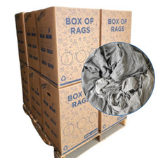 Gray Knit T-Shirt Cotton Cleaning Rags 600 lbs. Pallet 12x50 lbs. Boxes