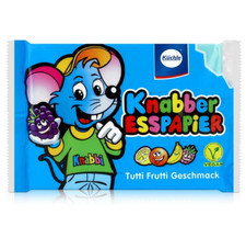 K&uuml;chle Knabber Esspapier blau Tutti Frutti Geschmack Essoblaten 25g 3 Varianten