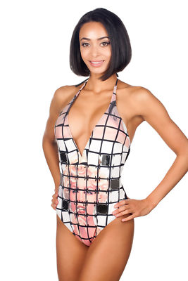 Rosa Cha Womens Rare Vintage Marilyn Monroe Sexy Plunge One-Piece Swimsuit - (S)