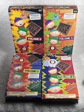 Lot of 4 Comedy Central Rhino Video South Park VHS Vol. 1, 4, 5, 6 (1998) Clean!