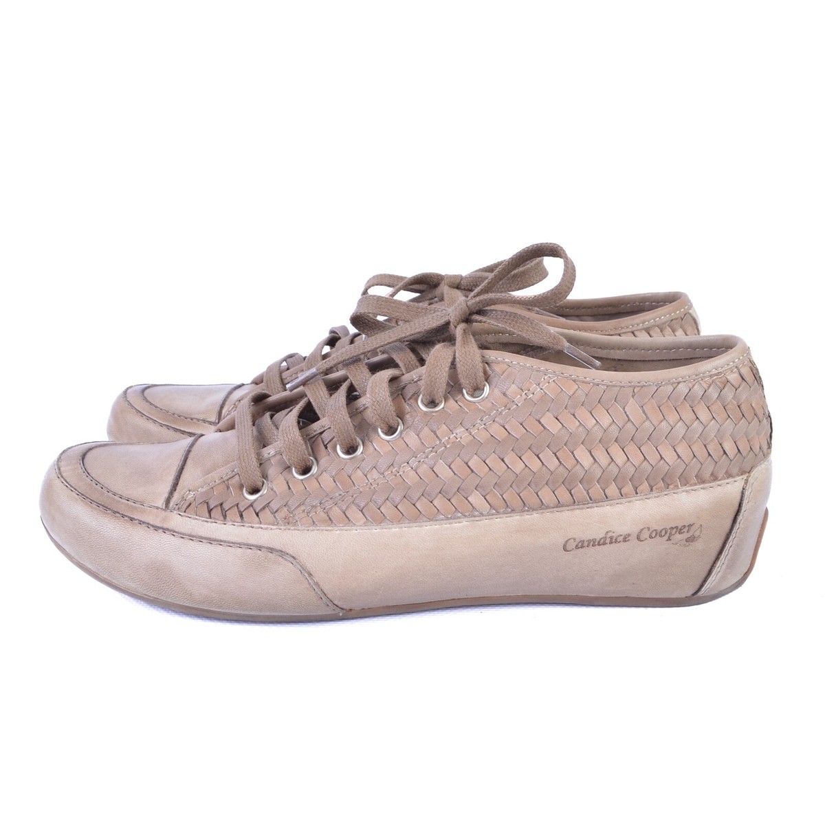 Candice Cooper Womens Sneakers Beige-Brown Leather Shoes sz EUR 39 - Main Image