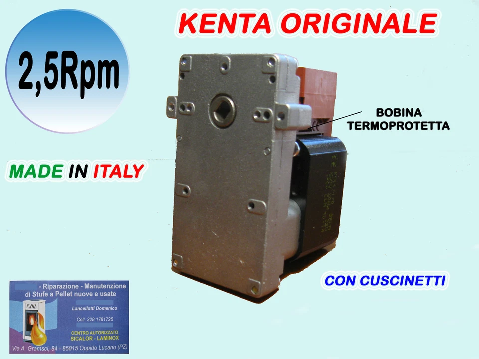 MOTORE MOTORIDUTTORE STUFA PELLET KENTA 2,5 RPM K911 F CADEL EDILKAMIN CALUX