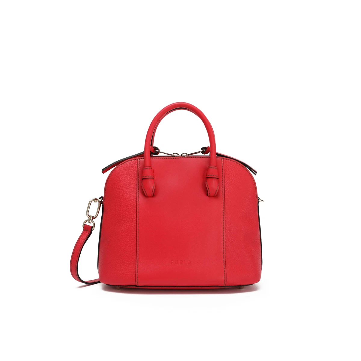 Woman handbag Furla Miastella S dome in red soft leather shoulder bag for women