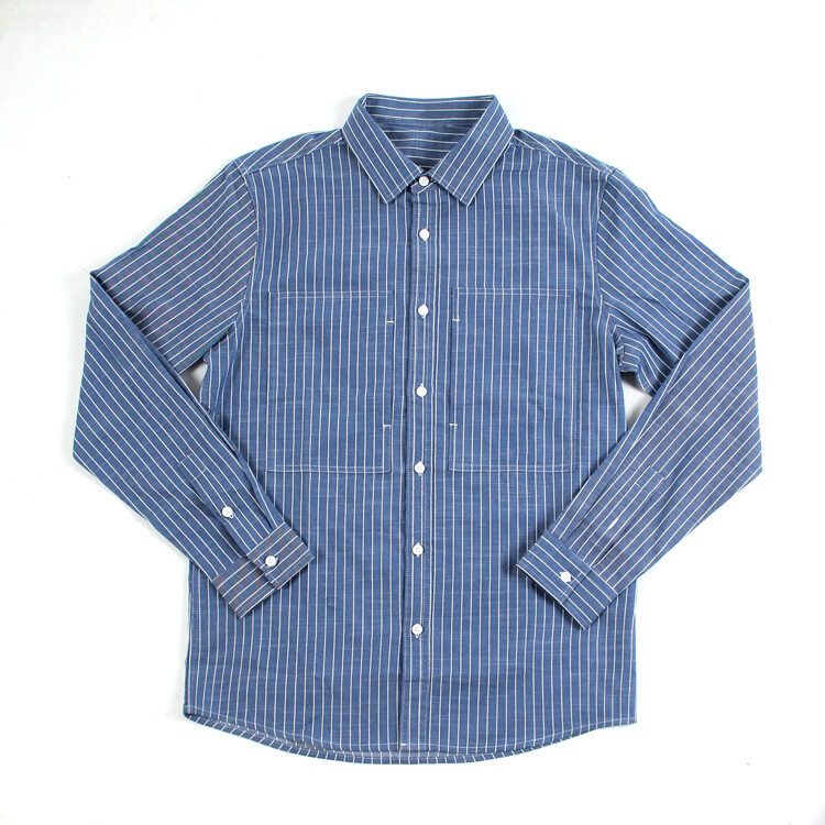 Vintage Mens Casual Button Down Shirts Cotton Classic Striped Long Sleeve Shirts